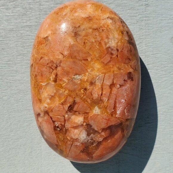 Peach Moonstone Palm Pillow (114) - Picture 1 of 4